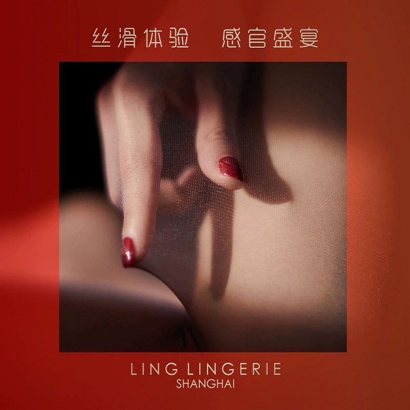 「绫 天生丝滑-遇」纯欲少女风 天鹅绒拼接长筒袜