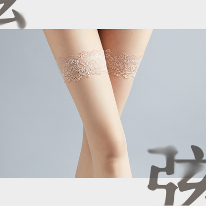「绫 天生丝滑-弦」婀娜背线 超薄1D精细防滑蕾丝性感高筒过膝丝袜