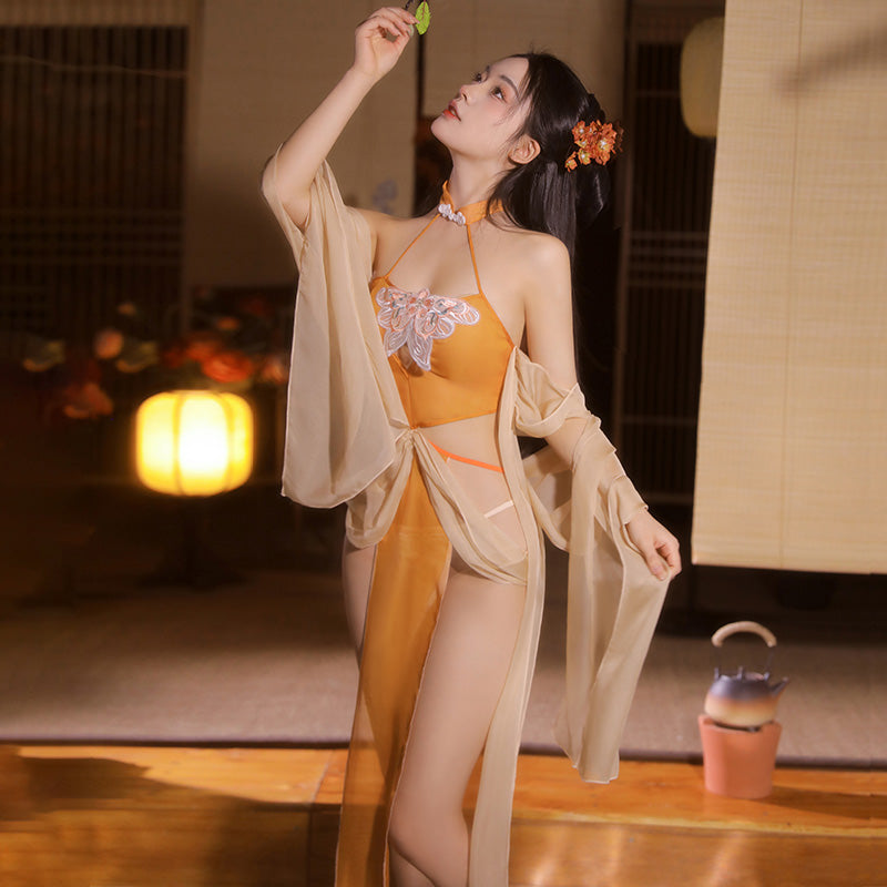 梦回大唐 蝴蝶配饰情趣肚兜套装