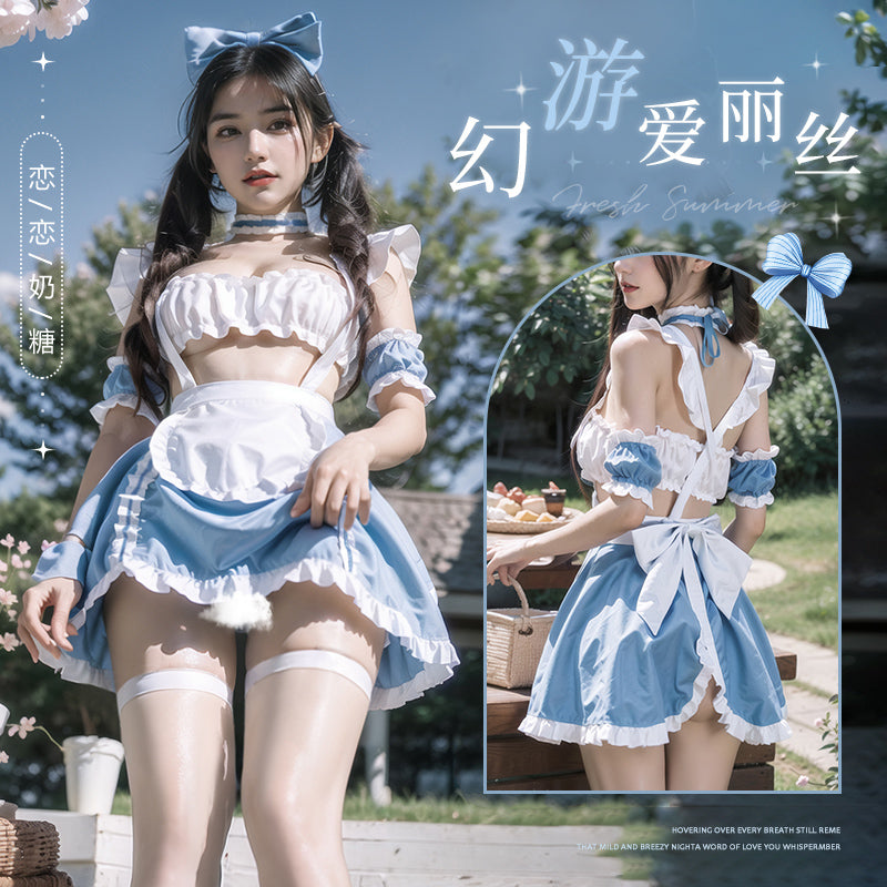 褶皱花边抹胸甜心女仆装
