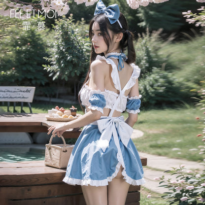 褶皱花边抹胸甜心女仆装