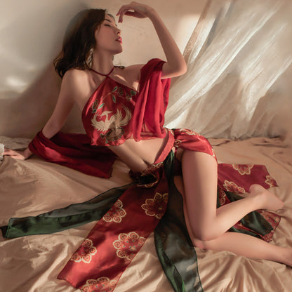 【古风美人- 神女】琵琶行 经典敦煌配色神鸟印花肚兜异域风情华服套装